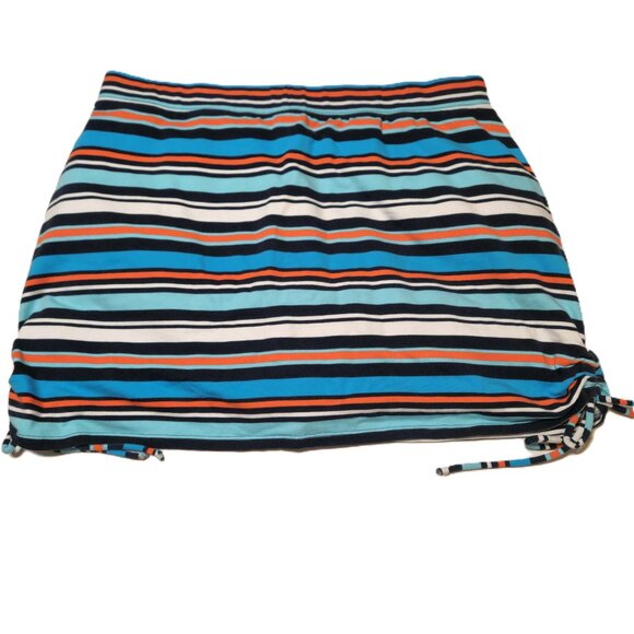 Crown & Ivy Curvy striped skirt Women's 2XL Pockets Adjustable length Side ties - Picture 8 of 8